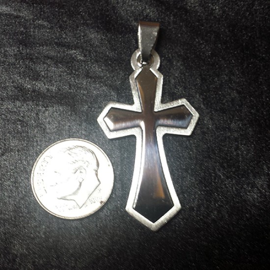 Men's Cross Cutout Stainless Steel Cross Necklace