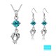 Dolphin Necklace and Earring Set (Blue)