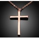 Women's 18K Rose gold/platinum plated cross