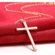 Women's 18K Rose gold/platinum plated cross