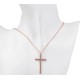 Women's 18K Rose gold/platinum plated cross